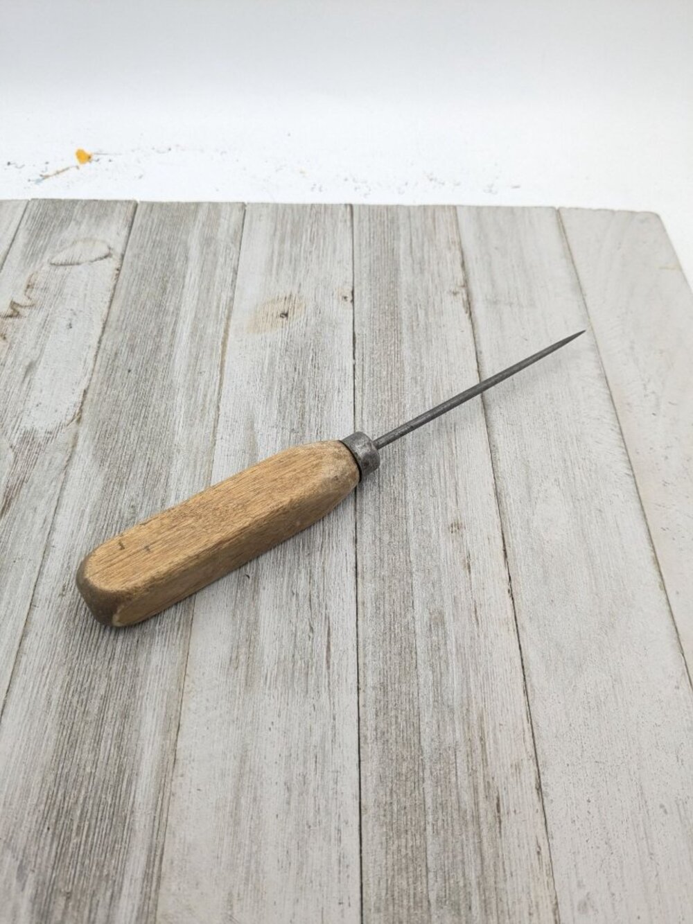 Vintage #3 Ice Pick Wood Handle Steel Tip 7"